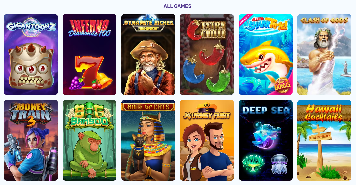 All Games at Online SlotsPalace Casino